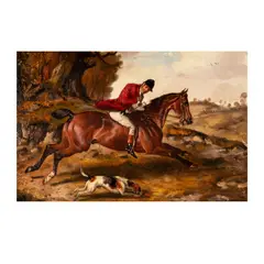 Alfred Wheeler, Foxhunt, oil on board