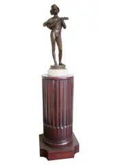 Paul Dubois, Florentine Singer, 1865, patinated bronze, mounted to marble plinth