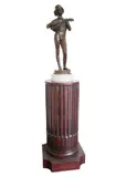 Paul Dubois, Florentine Singer, 1865, patinated bronze, mounted to marble plinth