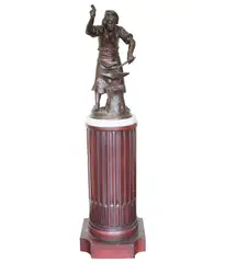 Adrien Étienne Gaudez, Le Ferronier (The Blacksmith), patinated bronze, mounted to marble plinth