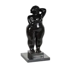 Nude Woman by Fernando Botero, patinated bronze, mounted to stone plinth, sold Jan 2026