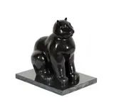 Fernando Botero, Cat, patinated bronze, mounted to stone plinth