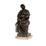 Paul Dubois, Charite, patinated bronze, mounted to later marble plinth