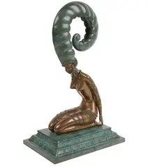 Erté, La Plume, 1980, patinated bronze