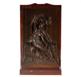 Henri Chapu, La Verite, bronze, on rouge marble plinth