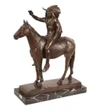 Cyrus Edwin Dallin, The Medicine Man, 1899, patinated bronze, on marble plinth
