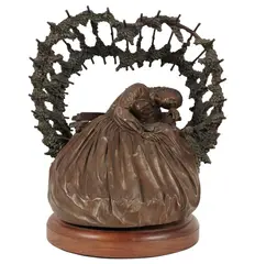 James Nathan Muir, The Bower, 1988, bronze with brown patina, on wooden swiveling base