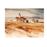Ritchie A. Benson, Farm Houses, watercolor