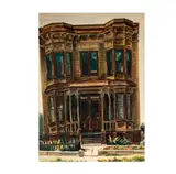 Paul Wildhaber, House on Bunker Hill, Los Angeles, watercolor on paper
