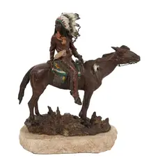 Warrior on Horseback by Carl Kauba, bronze with brown patina, sold Jan 2026