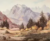 Ralph Arthur Lytle, Mt. Whitney Through Trees, oil on canvas