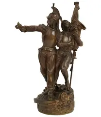 Two Soldiers by Georges Omerth, bronze, sold Jan 2026