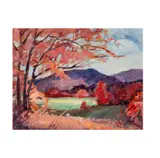 Mabel May Woodward, Autumn Landscape, oil on artist board