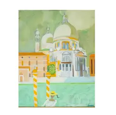 Albert Zavaro, Venise, La Salute, oil on canvas