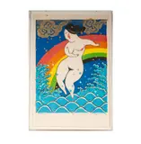 Mayumi Oda, Rainbow, 1976, woodcut in colors on hand-woven paper