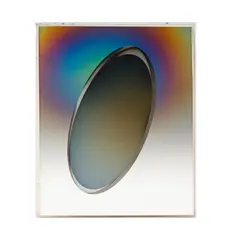 Larry Bell, Oval, 1985, vaporized metal on paper