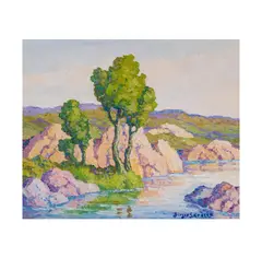 Birger Sandzén, Wild Horse Creek, 1946, oil on board