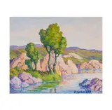 Birger Sandzén, Wild Horse Creek, 1946, oil on board