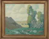 Paul Lauritz, Landscape, oil on canvas, relined