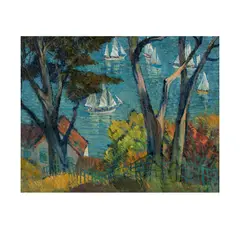 Louis Macouillard, Becalmed Sausalito, 1944, oil on canvas