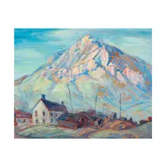Benjamin Brown, Mexican Village, oil on board