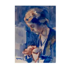 Clarence K. Hinkle, Portrait of a Woman, watercolor on paper
