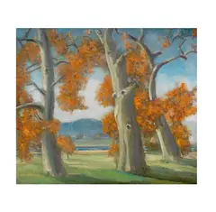 Ralph William Holmes, Oak Trees, oil on canvas