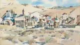 Rex Brandt, Winter Sun, Bodie, 1979, watercolor on paper