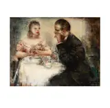 Grigory Gluckmann, Tete A Tete, oil on panel