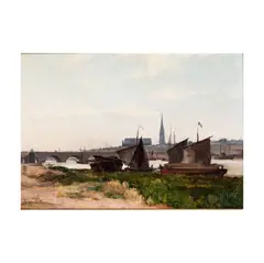 Léon Bopp du Pont, View of Bordeaux, oil on canvas