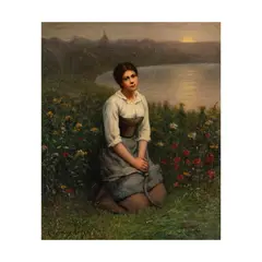 Daniel Ridgway Knight, Peasant Girl, Picardy, oil on canvas, relined