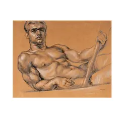 Paul Cadmus, Nude, pen and ink and white gouache on paper