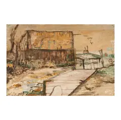 Jon Serl, Duck Blind, oil on board
