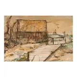 Jon Serl, Duck Blind, oil on board