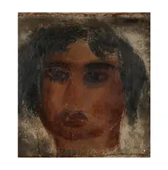 Jean Fautrier, Tete, oil on board
