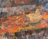 Willie Suzuki, Reclining Figure, oil on canvas