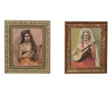 Eleanor Merriam Lukits, Two Works, (Portraits) each: oil pastel on paper each