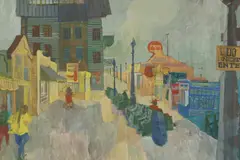 Morton Dimondstein, The Boardwalk, oil on board