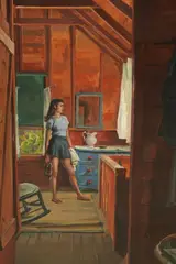 Joseph Newman, At the Beach House, oil on canvas