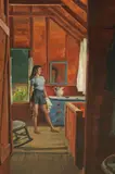 Joseph Newman, At the Beach House, oil on canvas
