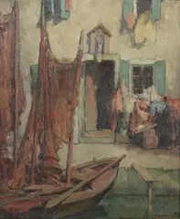 Mischa Askenazy, Wash Day, oil on canvas