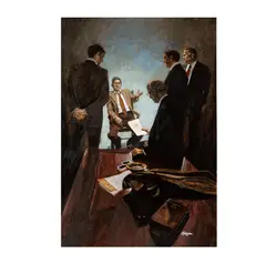 David J Blossom, Untitled (from Great Cases of Scotland Yard), c. 1978, oil on board illustration for Reader's Digest
