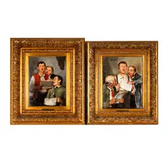 Alfred Zimmermann, Two Works, oil on board each