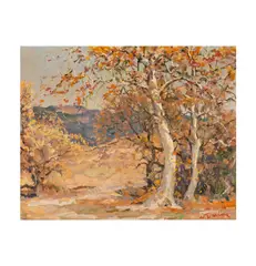 William Darling, Sycamores in Landscape, oil on canvas