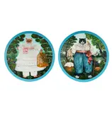 Jimmy Gibbez, Two Works (Cats in Fanciful Costumes), oil on canvas one