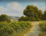 David Chapple, Foothill Vines, oil on canvas board
