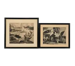 Mayo Olmstead, Two Works, each: charcoal and pencil on paper