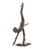 Victor Villareal, Ballerina at the Barre, patinated bronze