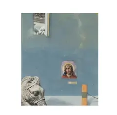Carl Titolo, Mixed Media Collage with Halographic Image, mixed media