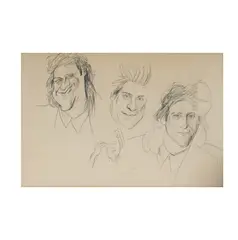 Philip Burke, Sketches of Richard Lewis, 1992, graphite on paper February 29